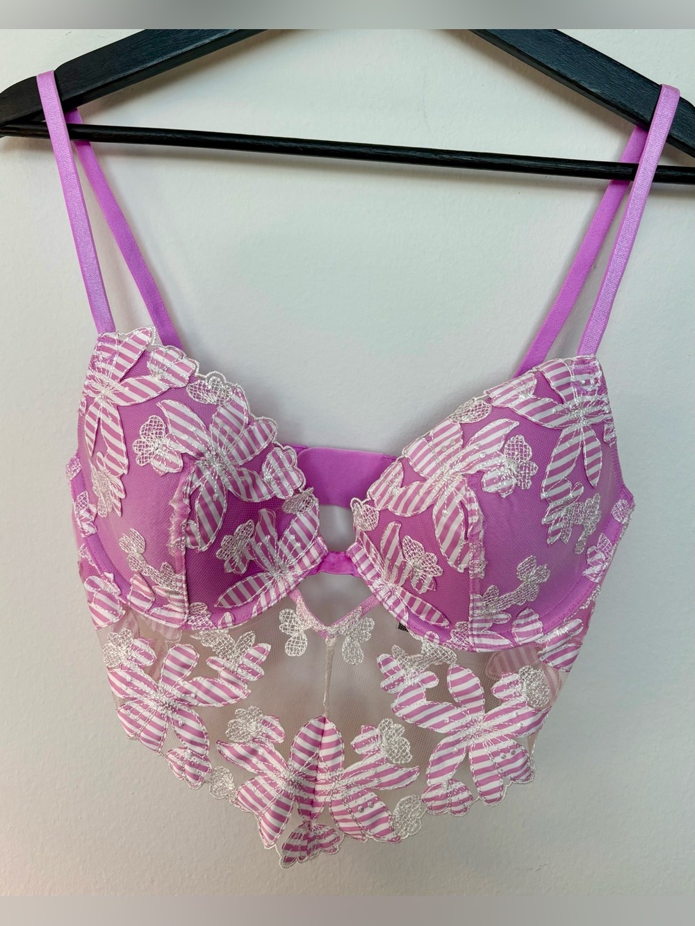 Victoria Secret Women’s Luxe Lace Brush 34C Adjustable Strap Bra Sku#206